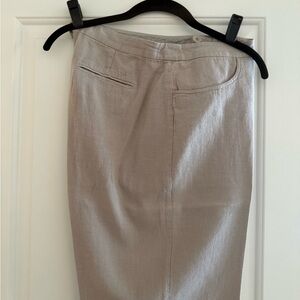 Eileen FisherTaupe Linen Cropped Pants. Zipper Waist Size L